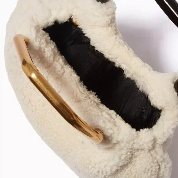 STAUD Camille Shearling Crossbody Bag - Picture 4 of 6